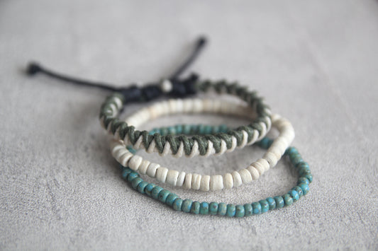 Surfer bracelets for men and women, Boho Beaded Bracelet Set, beach bracelets, Summer bracelet set, Waterproof bracelets set