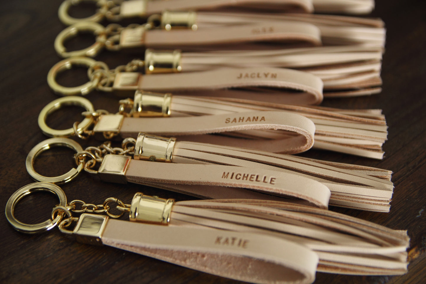 Personalized Gift for Her, Name keychain, Mothers Day Gift, Leather Tassel Keychain, inital Tassel Keychain