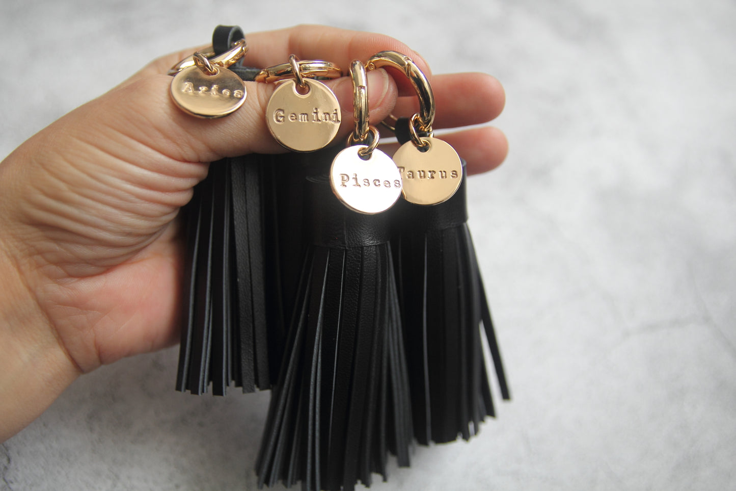 Personalized Gift for Her, Mothers Day Gift, Leather Tassel Keychain, inital Tassel Keychain